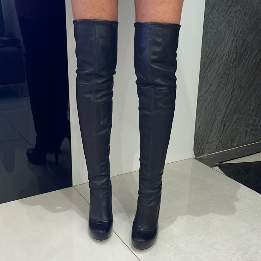 Thigh high leather boots